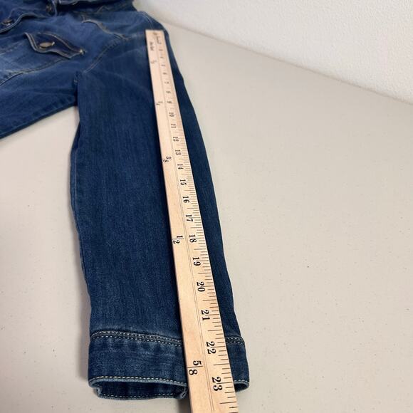Democracy Denim Jean Jacket Blue Medium Wash Size Large Casual Western Travel - Picture 8 of 11